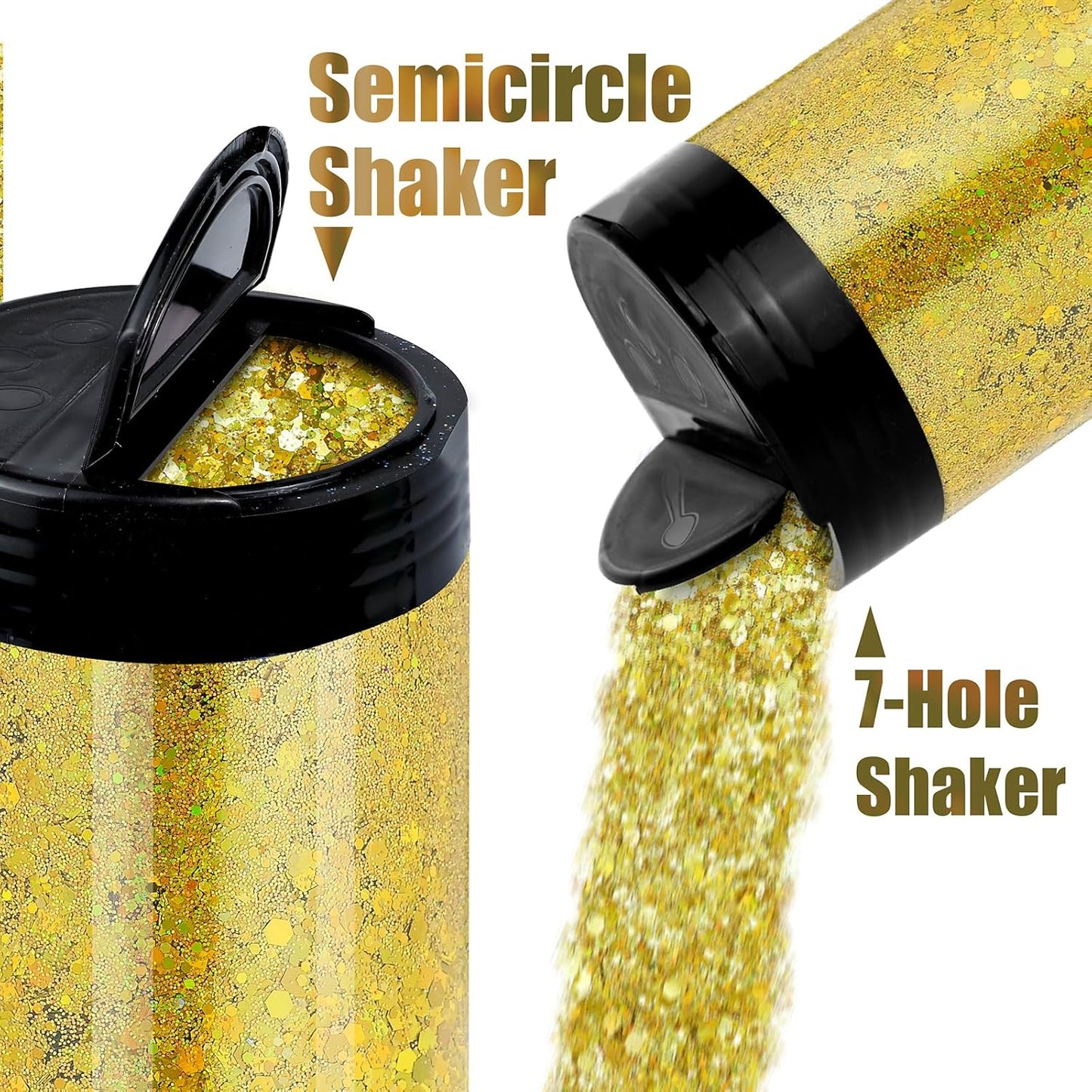 Holographic Chunky Glitter, 5.64oz/160g Craft Glitter Powder Mixed Chunky & Fine Flakes, Iridescent Sequins for Nail Art, Hair, Body, Eye Epoxy Resin, Tumblers, Painting, Festival Decor (Silver)