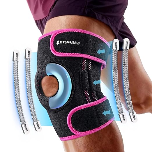LETSHAKE Knee Brace for Women & Men, Knee Pain Relief with 1.5X Springs Side Stabilizers & Patella Gel Pads Maximum Knee S...