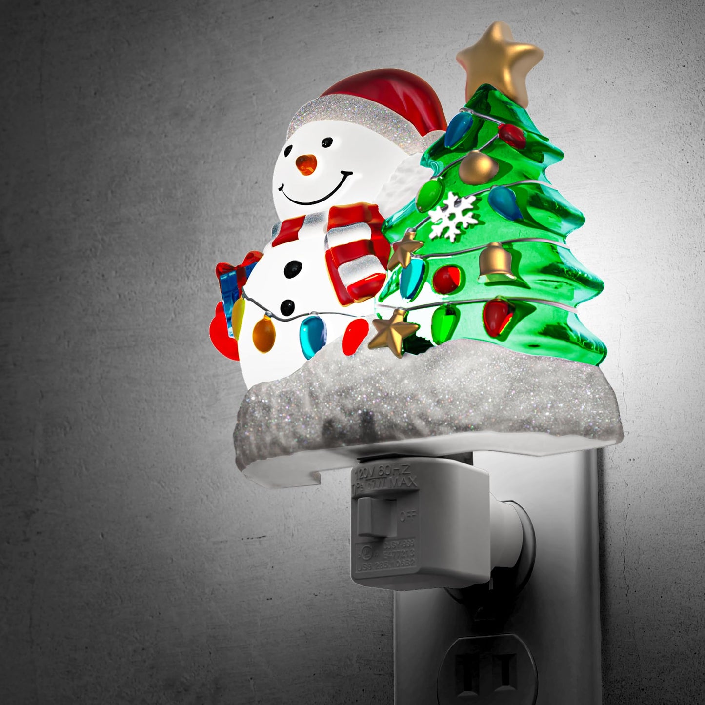 L Lohas Led Christmas Night Lights Plug Into Wall  5000K Daylight  360?Rotatable Christmas Tree & Snowman Nightlight  Night Light For Kids  Ideal For Christmas Home Decor  1 Pack