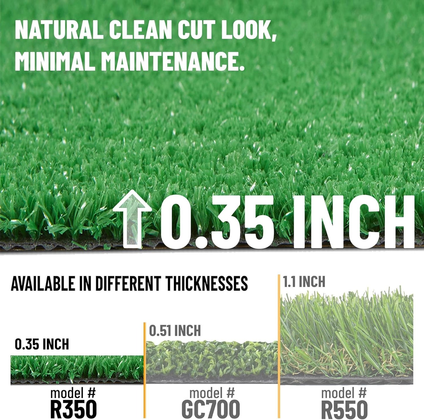 Ottomanson Artificial Grass Turf 22" x 30" Indoor Outdoor Faux Grass Rug with Drainage Holes, Customizable with Extra Long Size Options, Perfect for Patio Lawn Balcony Weddings Photoshoot Backdrop