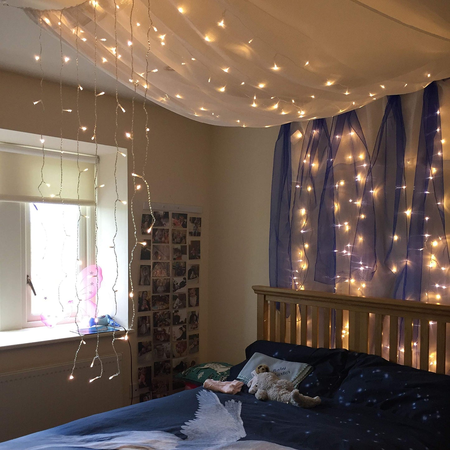Magictec 300 LED Curtain String Light, 8 Modes, Plastic, Warm White, Model FD-2, Indoor/Outdoor Decorations