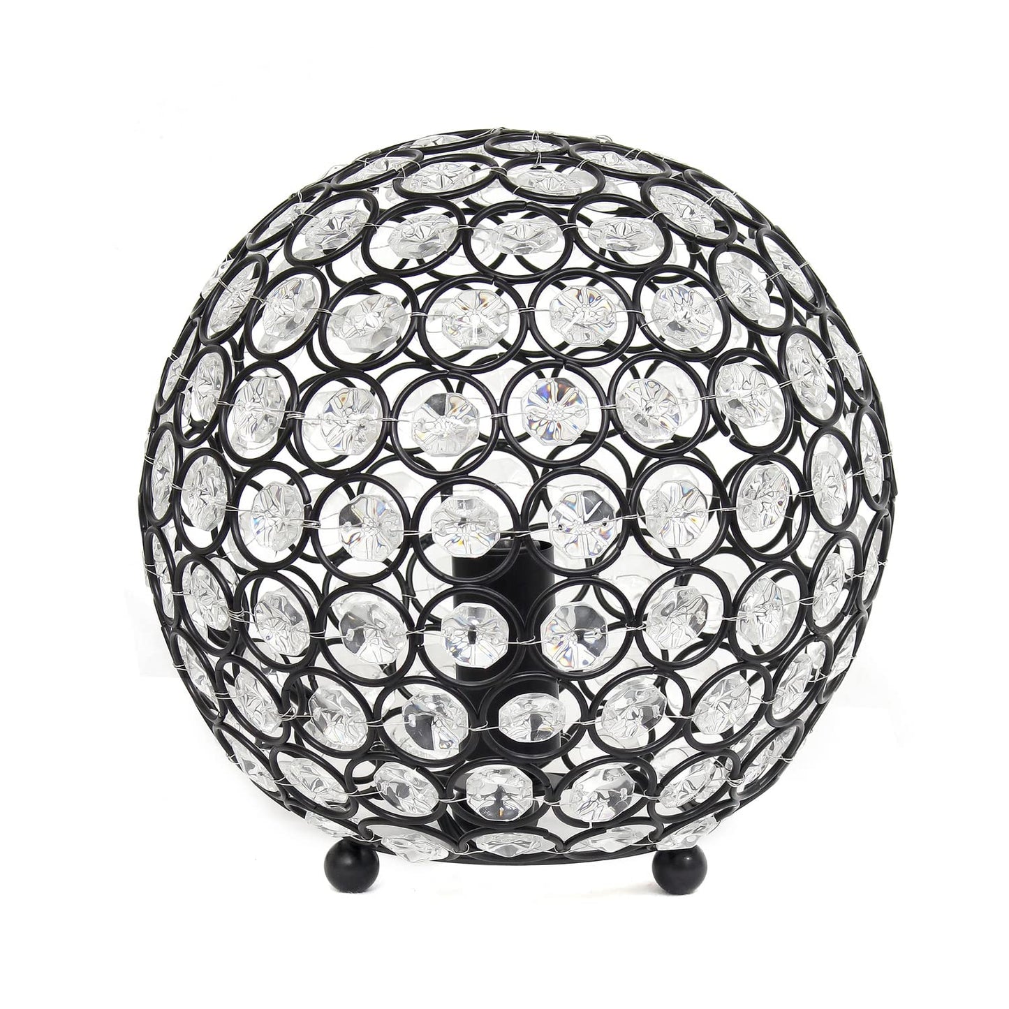 LALIA HOME Elipse Medium Table Lamp - 8in Metal Crystal Orb - Restoration Bronze - Model 1270-LHT-3009-RZ