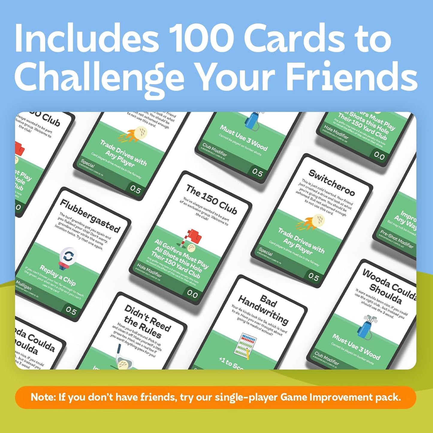 On-Course Golf Game - 100 Interactive Playable Cards - Perfect Golf Gift for Any Golfer - Ridiculous Multiplayer Game - 1-4 Players - All Skill Levels