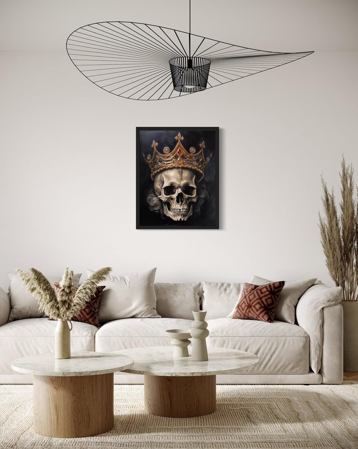Skull Queen Poster Art Print, Halloween Scary Vintage Wall Art Academia Spooky Painting Decoration for Horror Prints, Gothic Posters Bedroom Decor 89 (Skull Queen, 16 x 20 inches, Unframed)