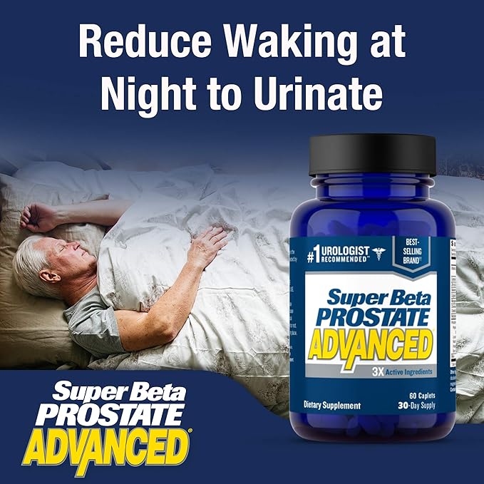 Advanced – Prostate Support Supplement for Men's Health, Promote Sleep, Support Bladder Emptying, Beta Sitosterol (120 Caplets, 2- Pack)