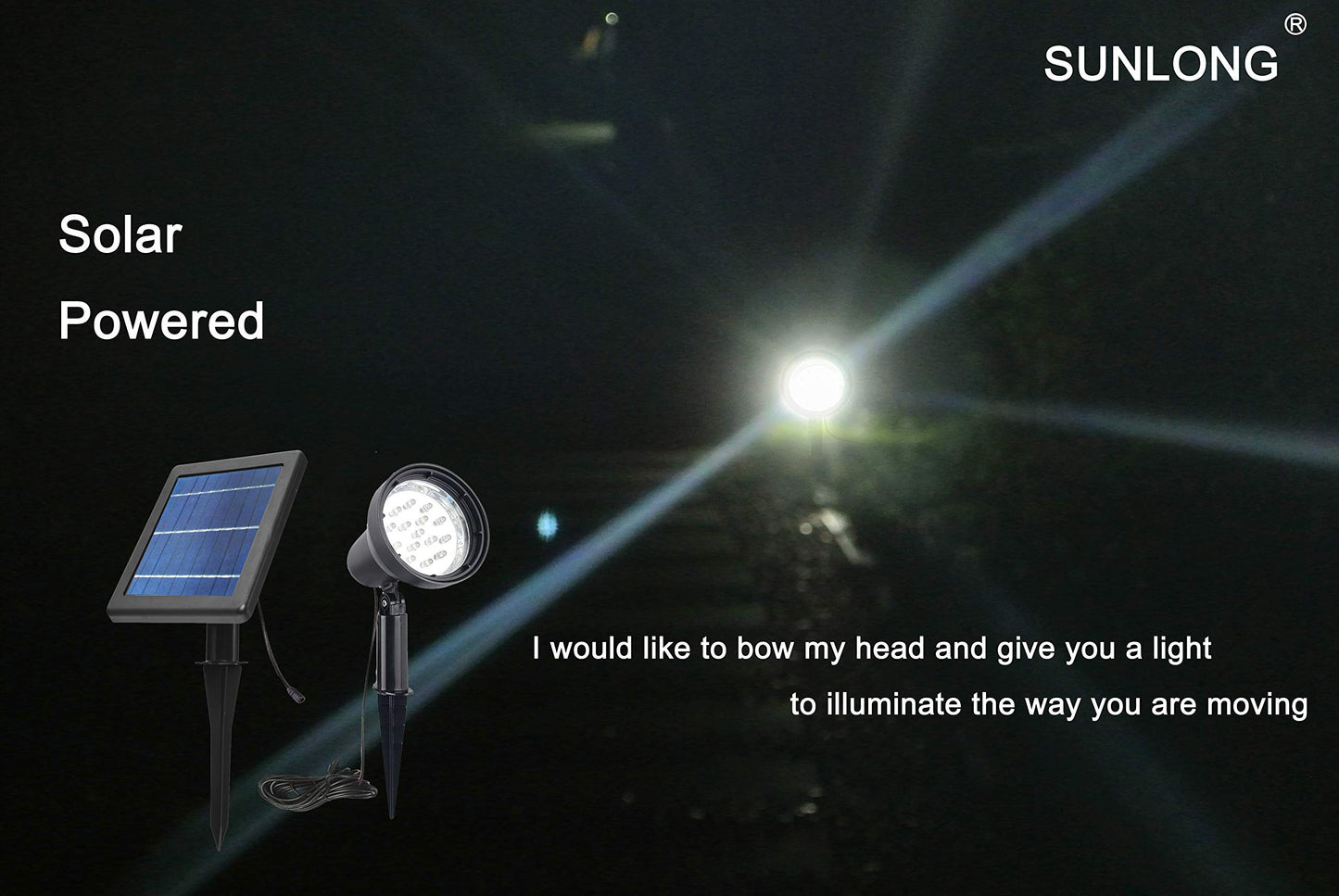 Sunlong Solar Spotlights - Waterproof Led Security Light, 1X Spot, White, Model Rls015, Automatically Activates At Dusk To Dawn