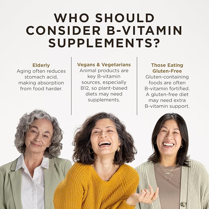 Solgar BComplex "100" Vegetable Capsules Heart Health Nervous System Support Supports Energy Metabolism Non GMO Vegan Gluten Free Dairy Free Kosher Halal Servings, Standard Packaging, 100 Count