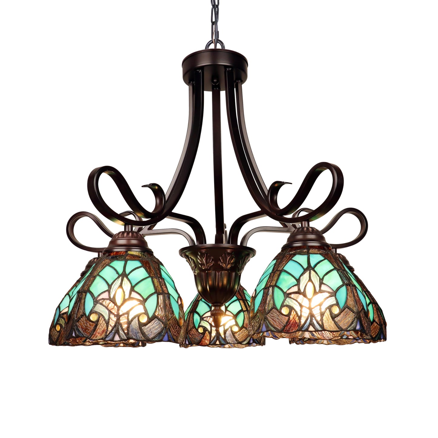 Chloe Lighting Victorian-Style 5-Light Chandelier, Antique Dark Bronze Finish, 25in Wide, Multicolor, Model CH18780VG25-DD5