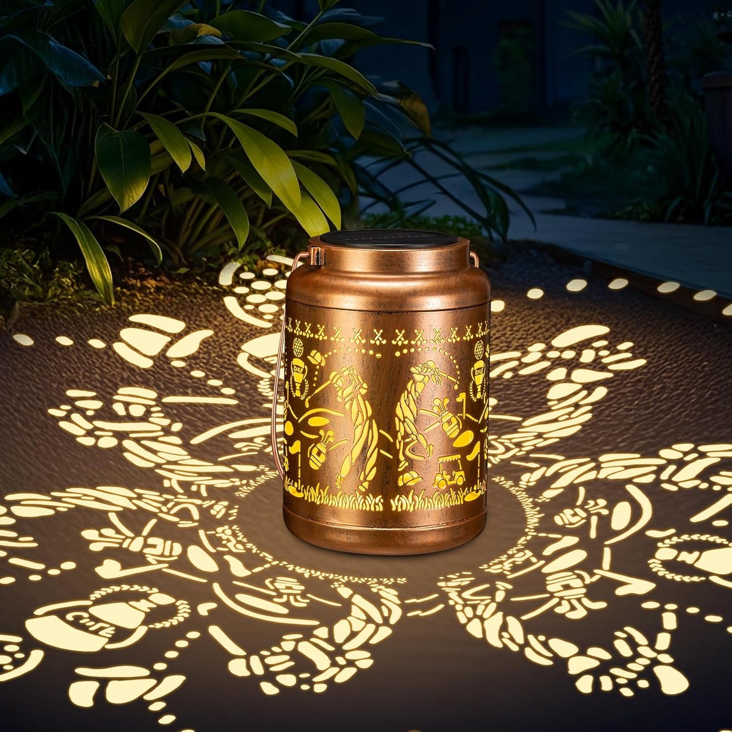 Livinlarge Golf Solar Lanterns Outdoor Waterproof,Hanging Solar Lights,Birthday Gifts for Women,Men,Mom,Mothers Day Gifts,Garden Decor for Outside,Patio,Outdoor,Yard,Lawn,Balcony,Gifts for Golf Lovers