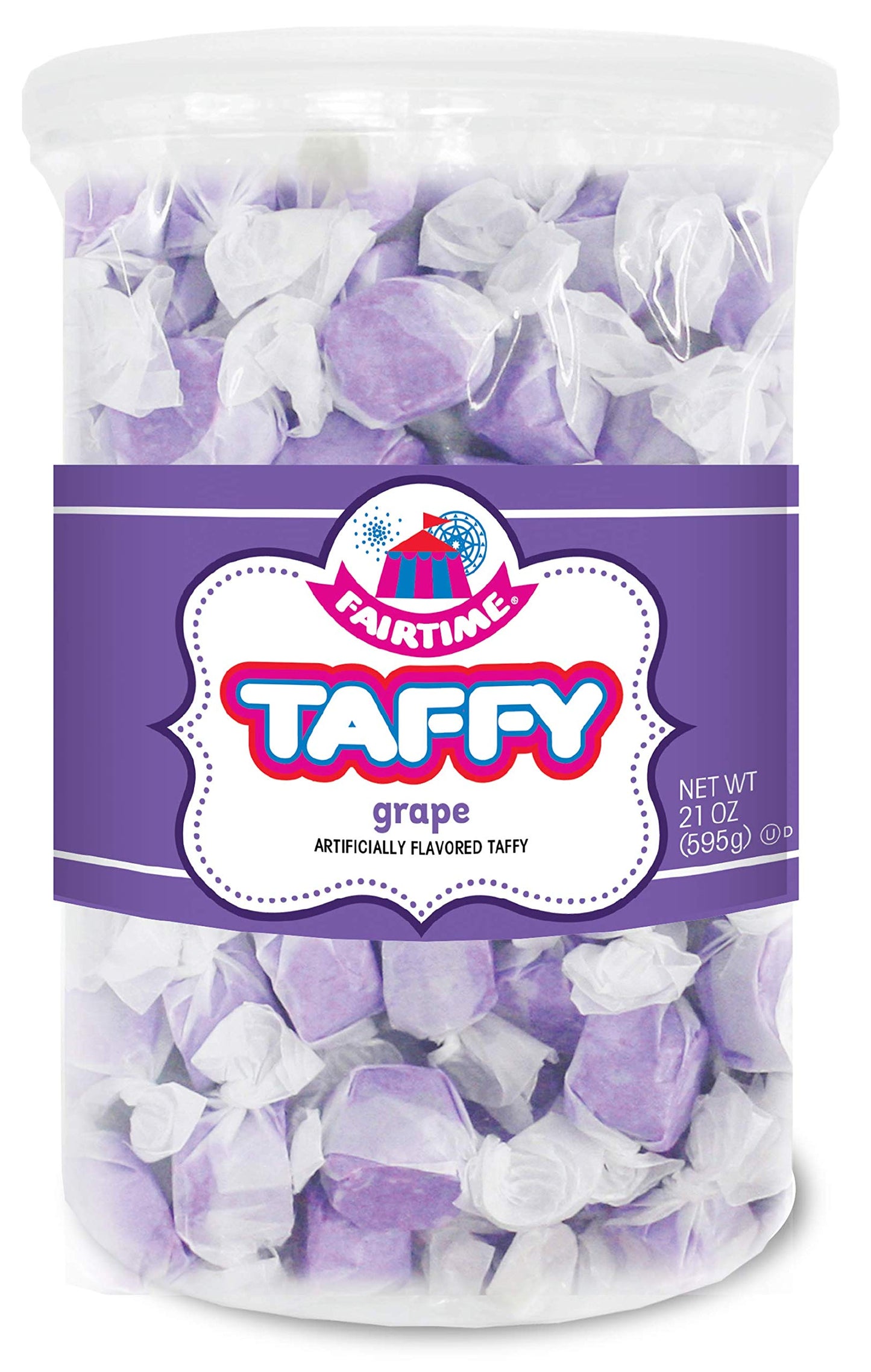 Fairtime Taffy Bulk Purple Candy for Candy Buffets, Grape Taffy, Grape Candy, Bulk Candy, Pinata Candy, Individually Wrapped Can