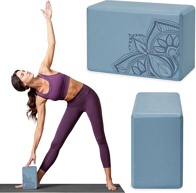Gaiam Yoga Block - Supportive Latex-Free Eva Foam - Soft Non-Slip Surface with Beveled Edges for Yoga, Pilates, Meditation...