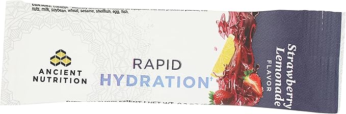 Ancient Nutrition Strawberry Lemonade Hydration Powder Single, 0.22 Oz
