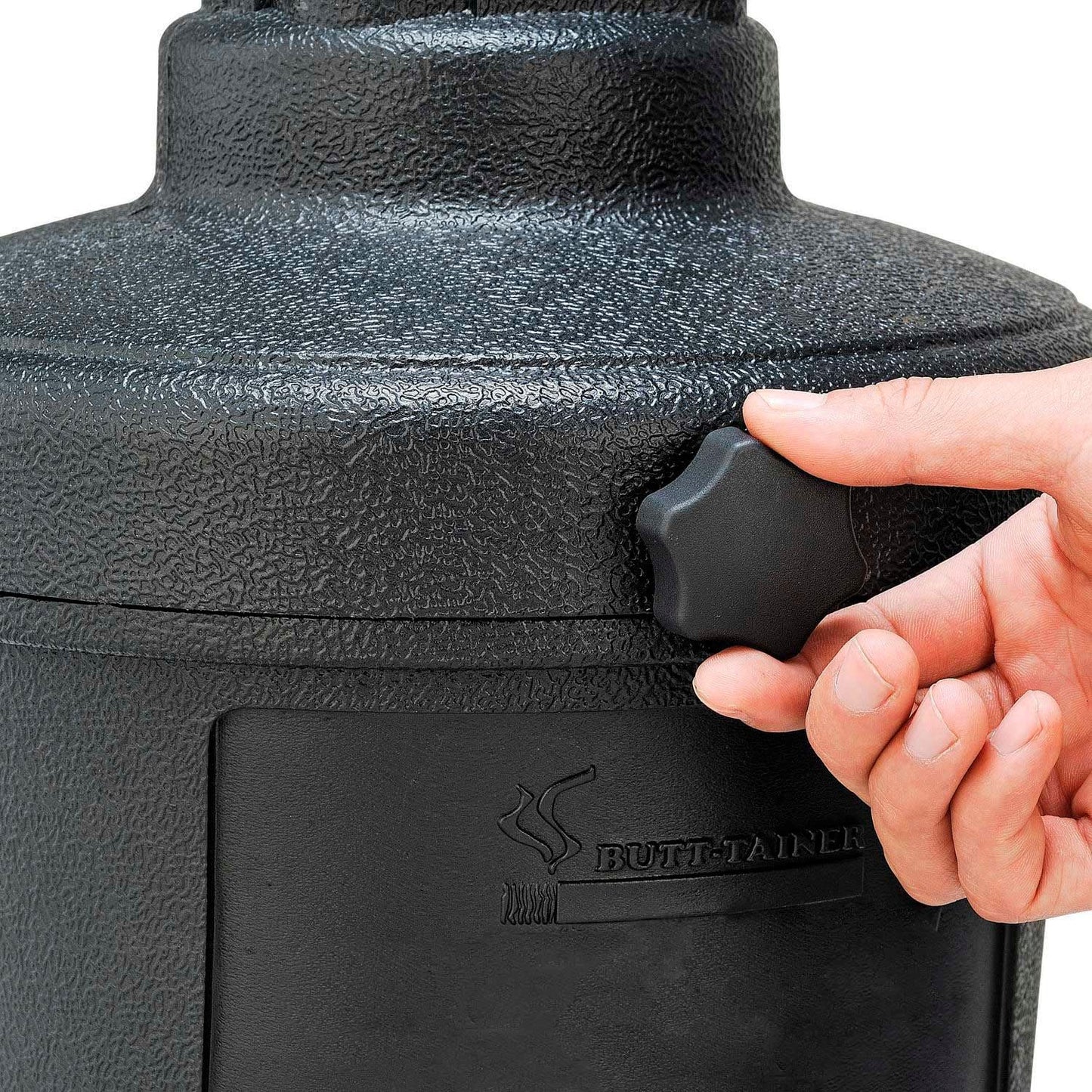 Global Industrial Free Standing Outdoor Cigarette Receptacle Ashtray with Round Base, 11" Diameter x 30" H, 1-1/2 Gallon Capacity, Butt Disposal Container, Plastic, Black