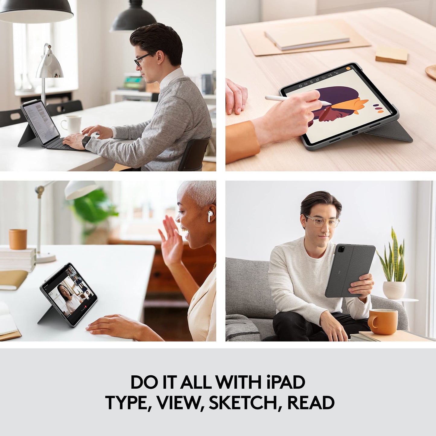 Logitech Combo Touch Ipad Pro 11-Inch (1St, 2Nd, 3Rd, 4Th Gen - 2018, 2020, 2021, 2022) Keyboard Case - Detachable Backlit Keybo
