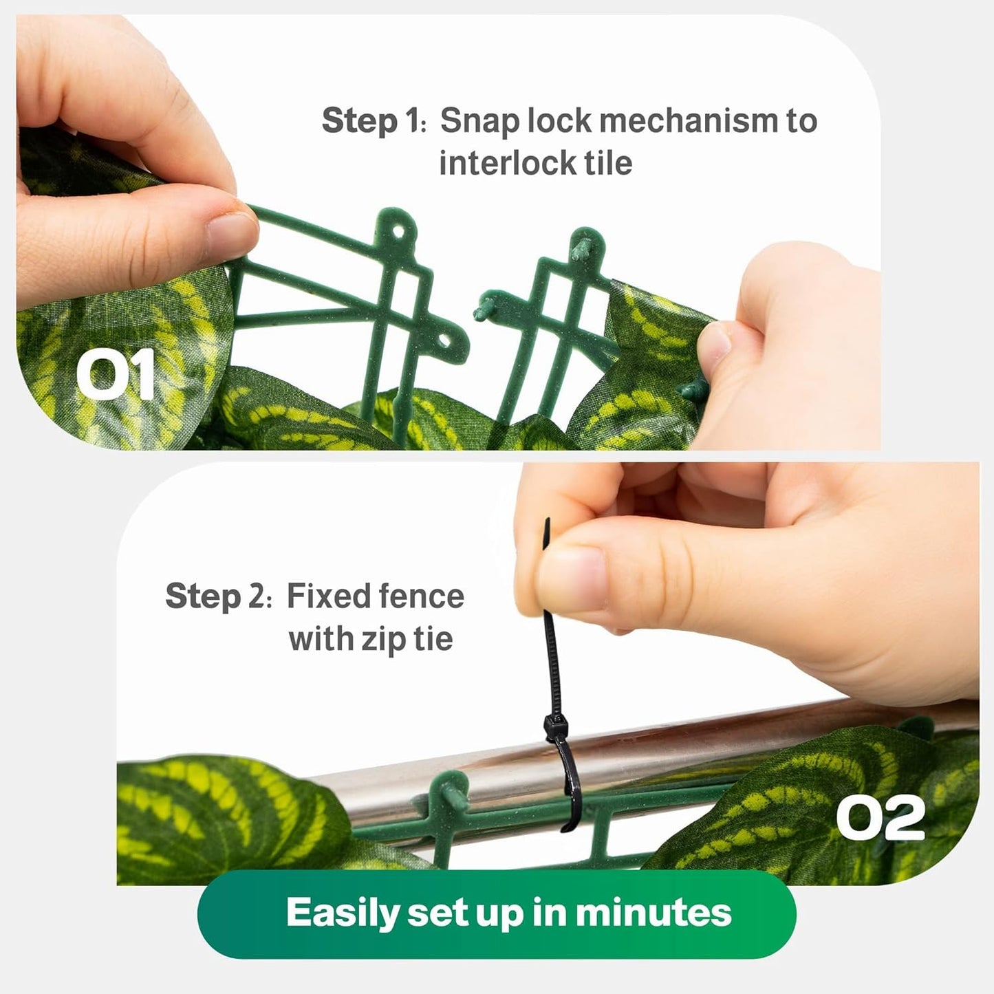 Artificial Ivy Privacy Fence Screen, 353x39 Inch Artificial Faux Ivy Hedge, Expandable Faux Privacy Fence with 80 pcs Zip Ties Decoration for Outdoor Garden, Color Printing Watermelon Leaves