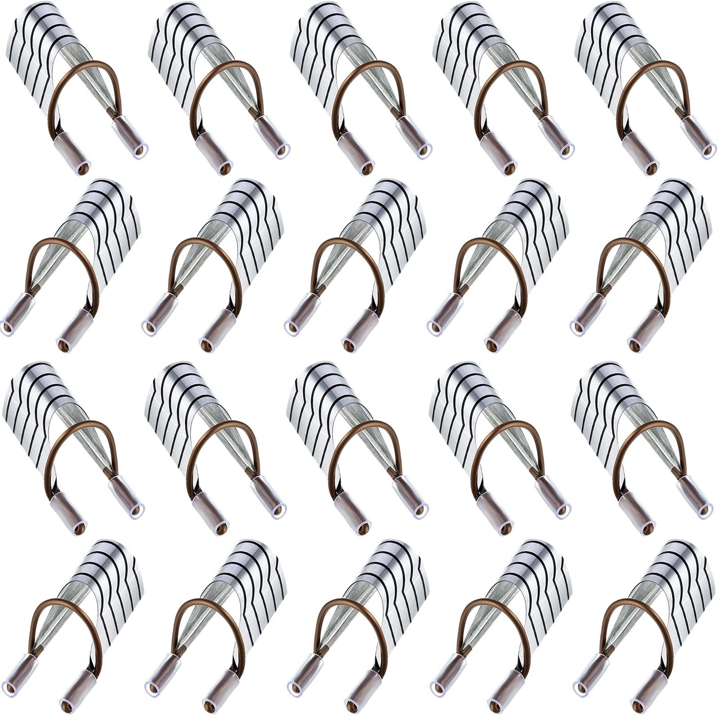20 Pieces Reusable Nail Extension Forms Guide Protector Nail Tips Acrylic UV Gel Protector for Salon Home Supply(Silver)