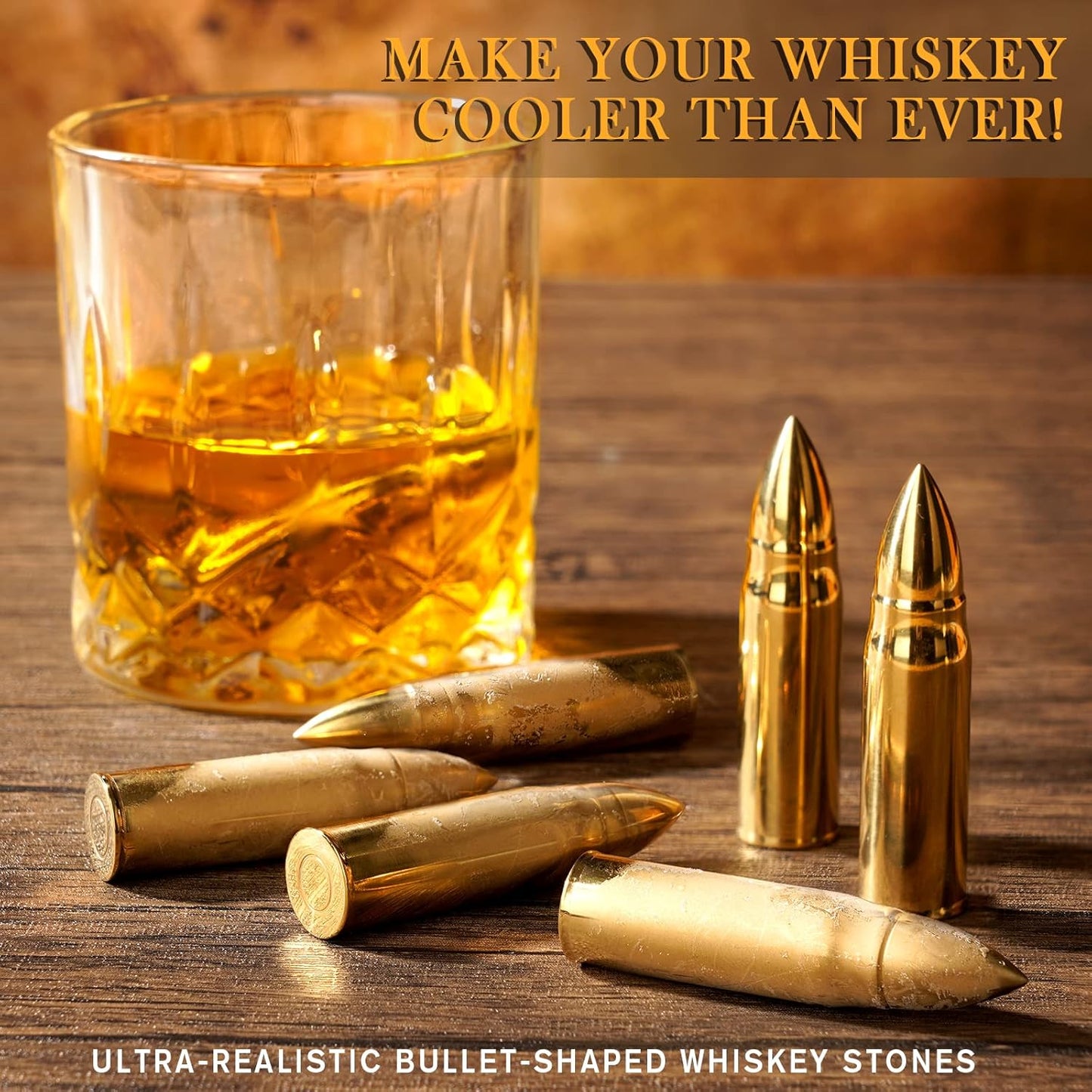 Oaksea for Him - Stainless Steel Engraved Whiskey Stones Glasses Set, Birthday Wedding Gift for Dad, Husband, Boyfriend, Fiance - Cool Bourbon Scotch Set