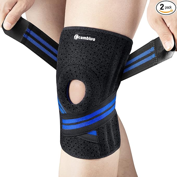 CAMBIVO Knee Brace for Women & Men, Knee Brace with Side Stabilizers for Knee Pain Relief, Adjustable Compression Knee Sup...
