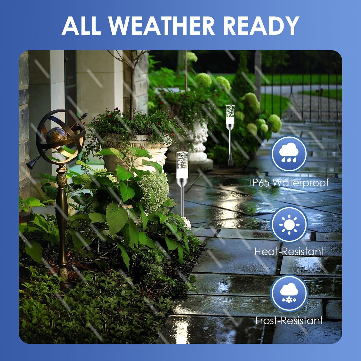 B-Right Outdoor Pathway Lights - 6 Pcs Led Landscape Lighting, 570 Lumens, Ip65 Waterproof, Cool White 6000K, Low Voltage 12V