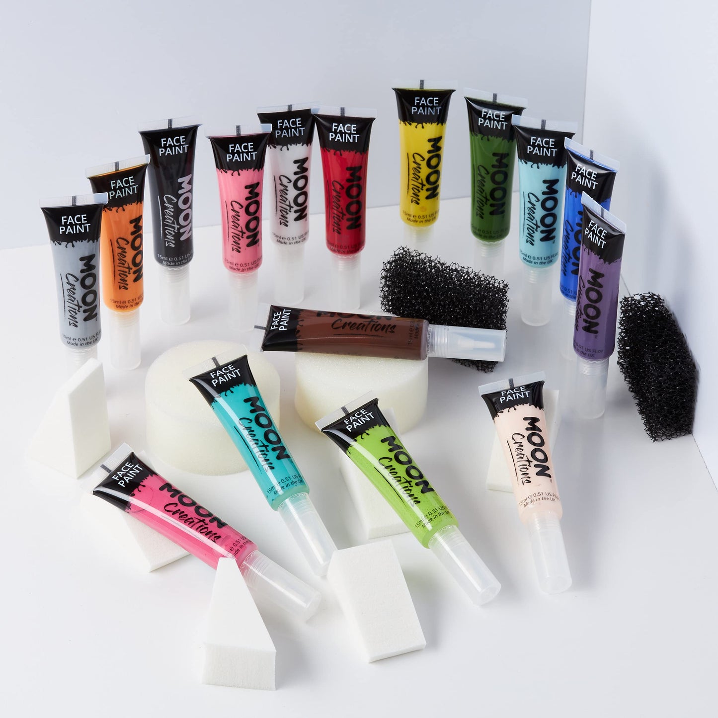 Face & Body Paint with Brush Applicator by Moon Creations - 0.50fl oz - Pale Skin