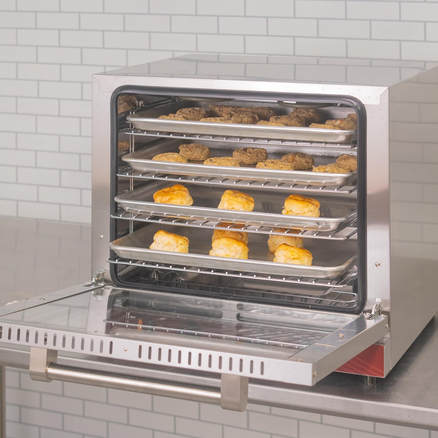 Kratos Commercial Oven, Half Size Electric Countertop Convection Oven, Holds Four Half Size Sheet Pans, 208/240V (29M-003)