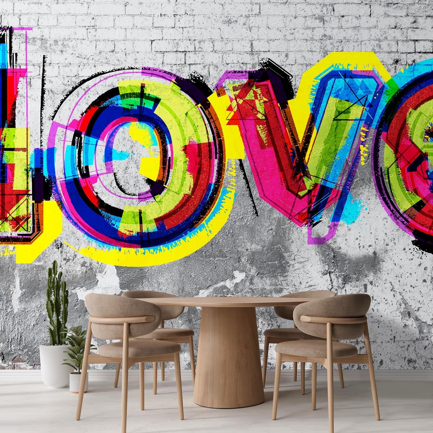 wall26 Colorful Graffiti Large Wall Mural, Removable Peel and Stick Wallpaper, Home Decor - 120x168 inches