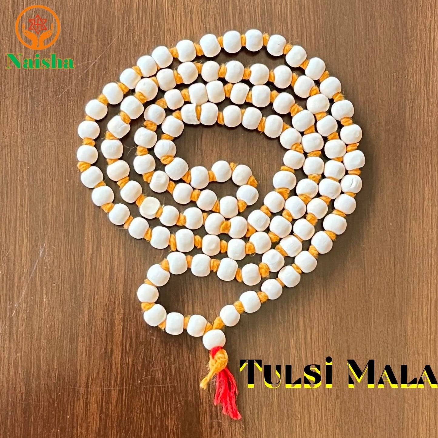 NAISHA Gaumukhi Japa Mala Bag & Hare Rama Hare Krishna Tulsi Holy Basil Japa Mala 108+1 Beads Original for Daily Mantra Jaap, Be