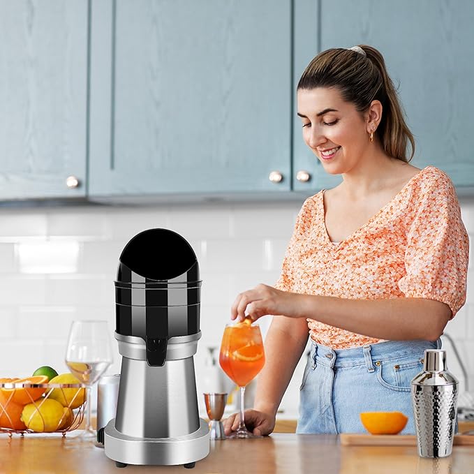 YUANHAO Commercial Stainless Steel Electric Citrus Juicer - 120V, 1400 RPM