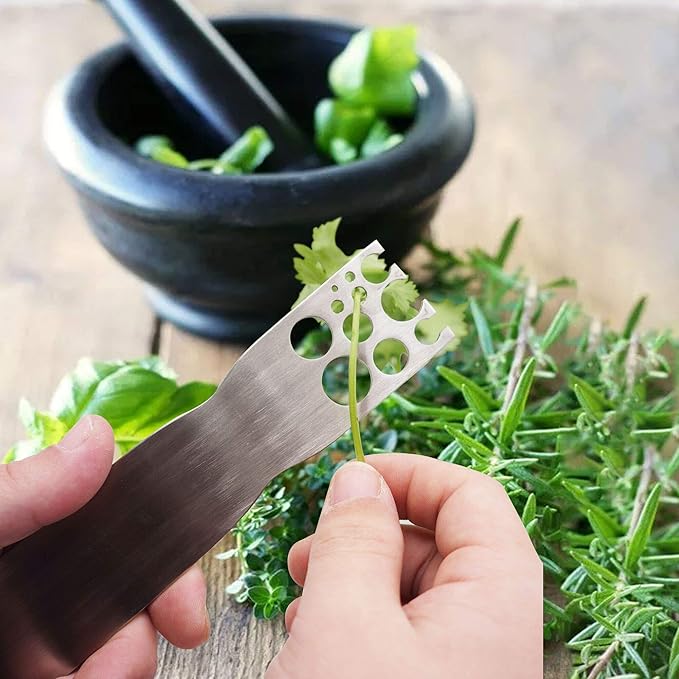 Stainless Steel Herb Stripper, Kale and Herb Stripping Tool/Vegetable Leaf Remover/Separator, Kitchen Gadgets/Stocking Stuffers for Women/Men/Adult