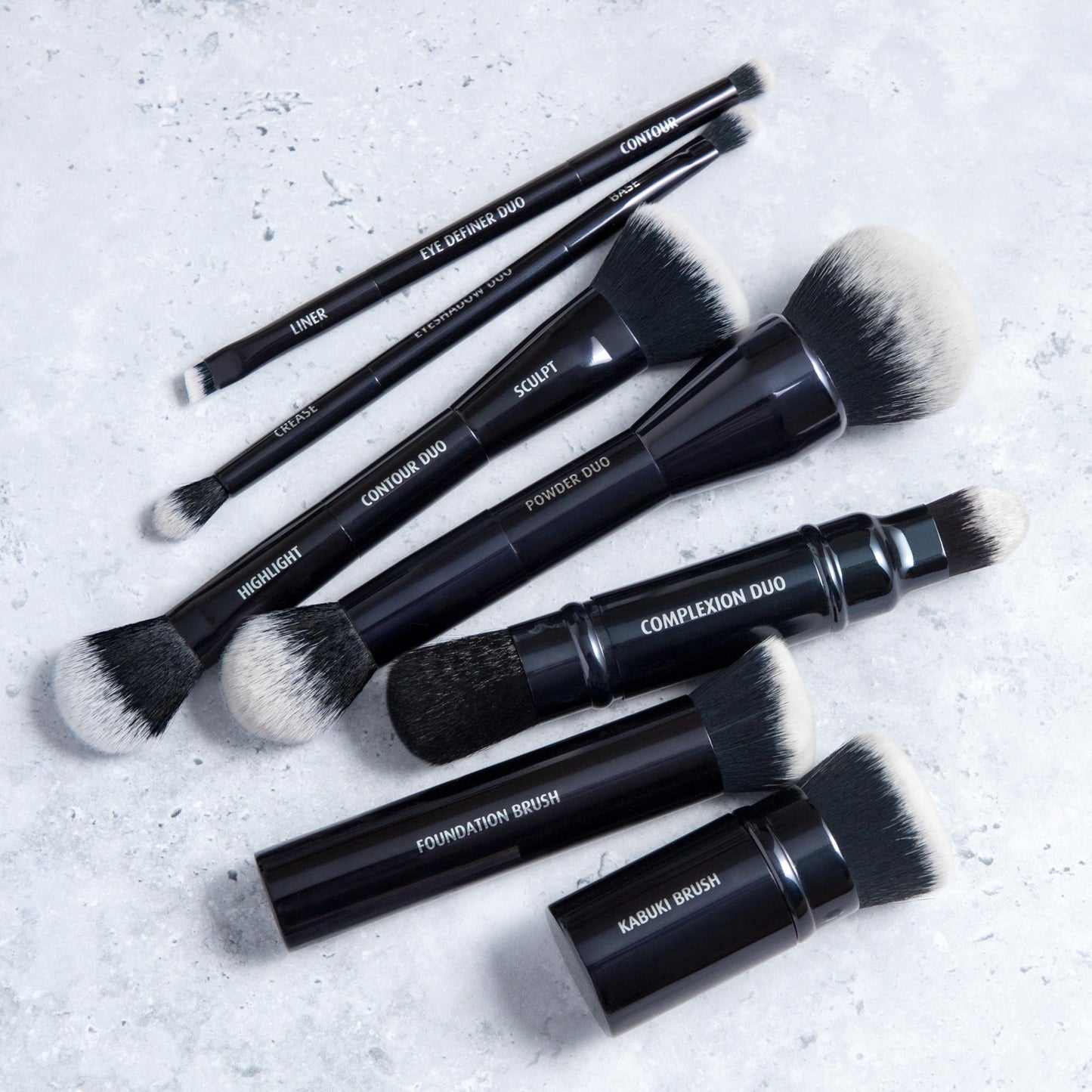 Lune+Aster Complexion Duo Brush - Multi-tasking, dual-ended vegan complexion brush