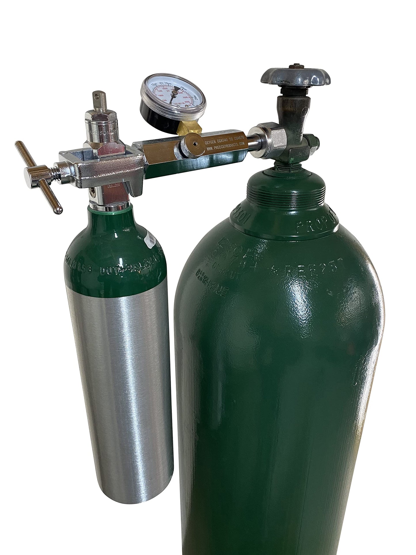 Oxygen Transfill Transfiller Adaptor CGA540 to CGA870 with Bleed Valve Medical Dental Aviation