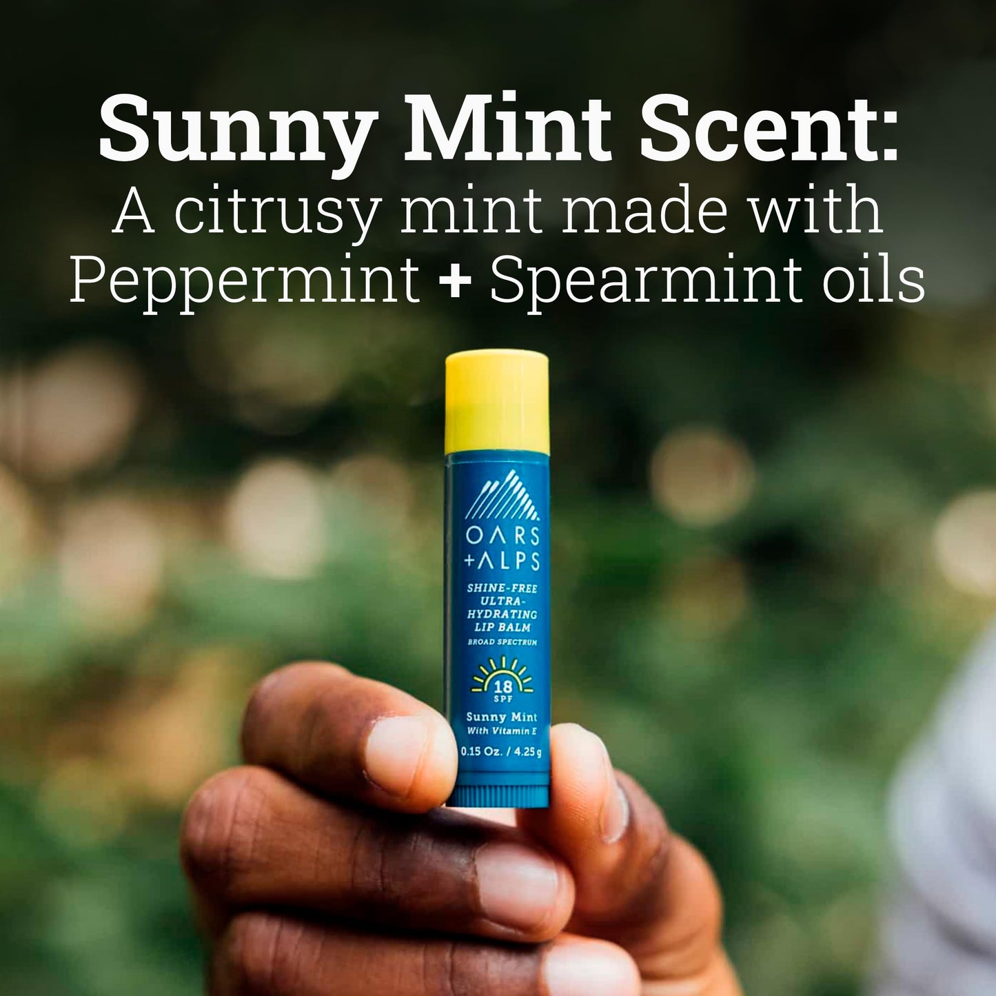 Oars + Alps Shine Free Lip Balm and SPF 18 Sunscreen, Lip Care with Sunny Mint Scent, Water and Sweat Resistant, 0.15 Oz Each, 3