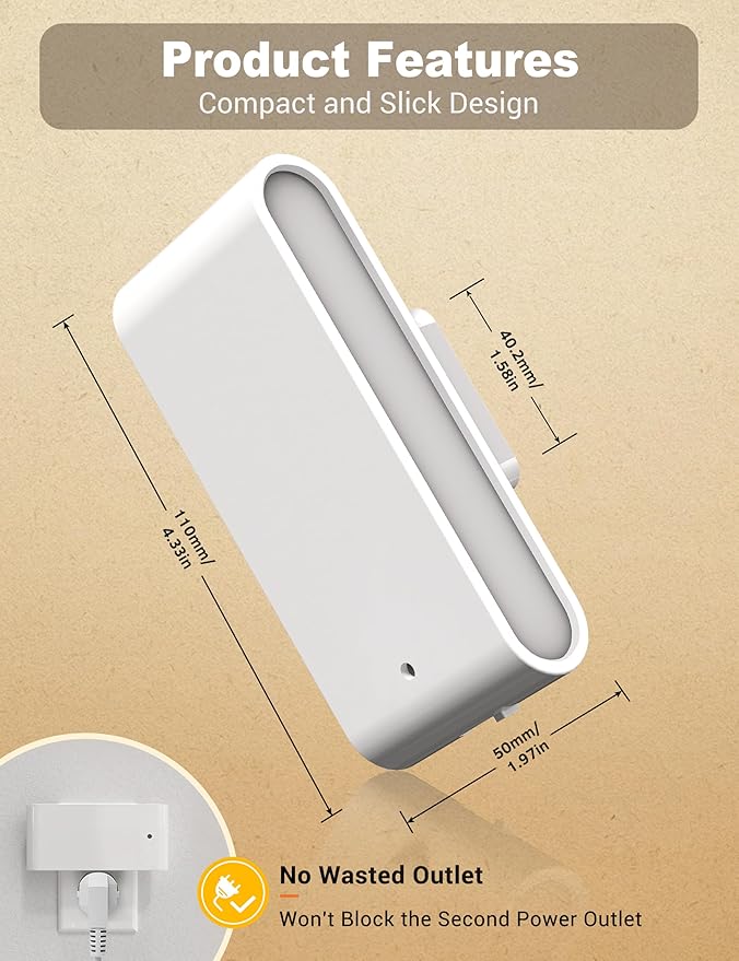 JandCase LED Night Lights Plug into Wall, Night Light with Dusk to Dawn Light Sensor, Dimmable Night Light Plug in [2 Pack], 5000K Cool White Nightlight for Bedroom Hallway Kids Room Kitchen