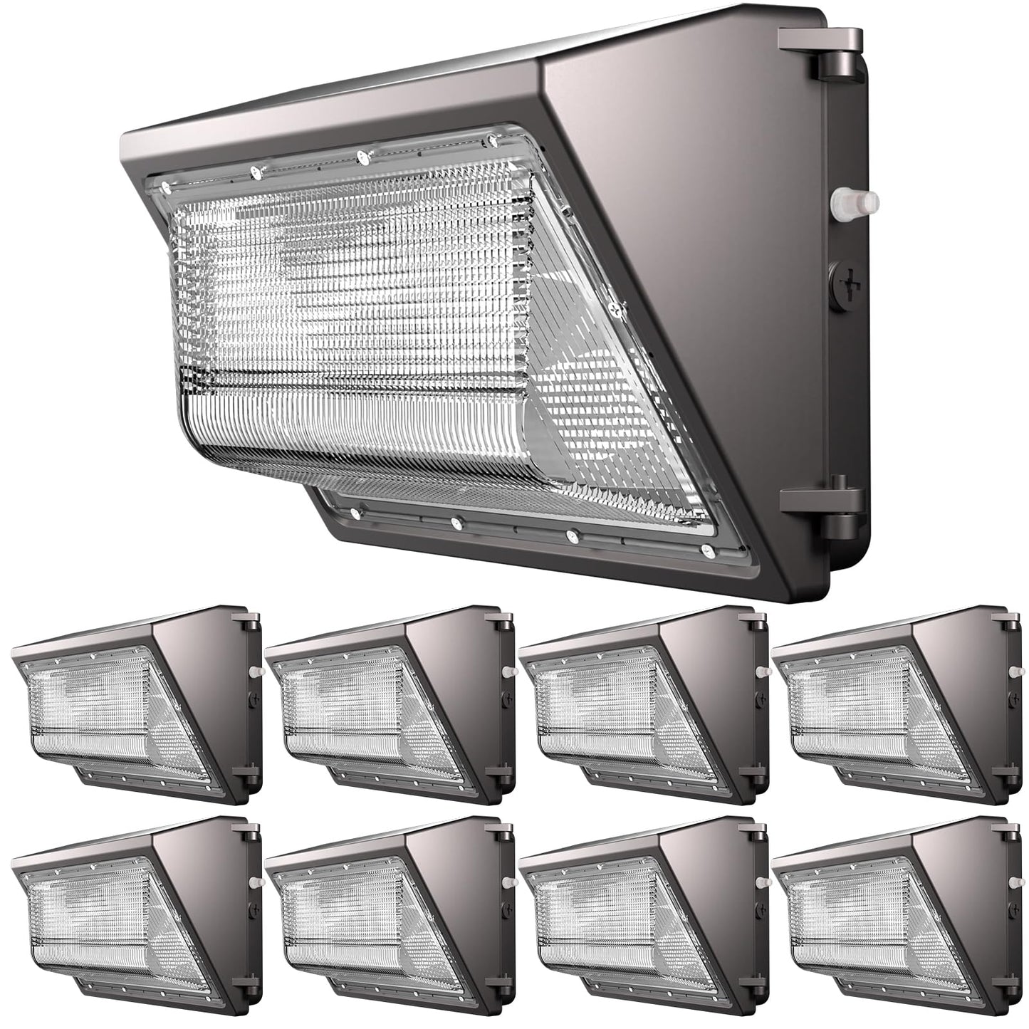 Acohook 8Pack 150W Led Wall Pack Lights  100-277V Dusk To Dawn With Photocell  22500Lm 5000K Daylight Ip65 Waterproof Outdoor Security Lighting  Energy Saving  Etl | 5-Year Warranty(Height:10~20Ft)