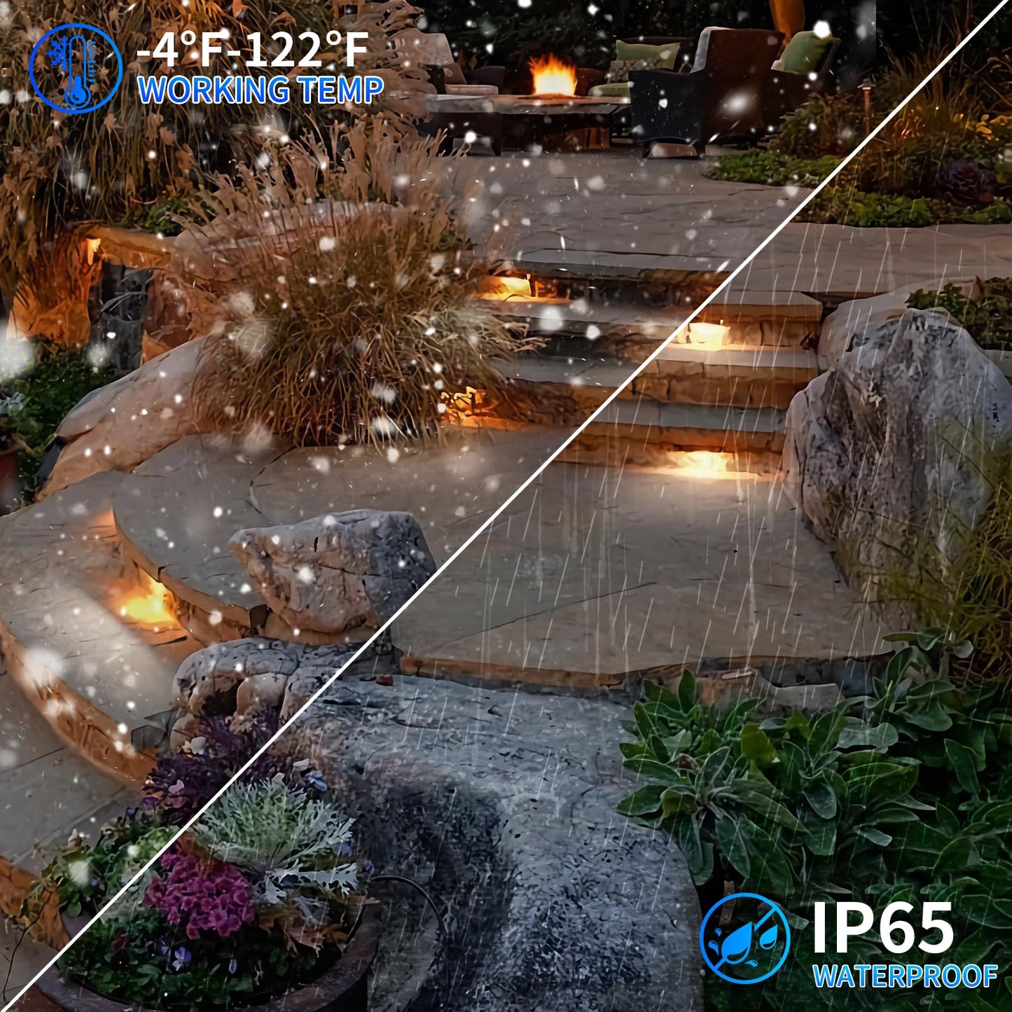 Kwinmyso 12-Packs 3W 7Inch Led Hardscape Paver Lighting 12V Ac/Dc Low Voltage Retaining Wall Lights Landscape Lighting 2700K Soft White Outdoor Step Light 50 000 Hours Lifespan-Black