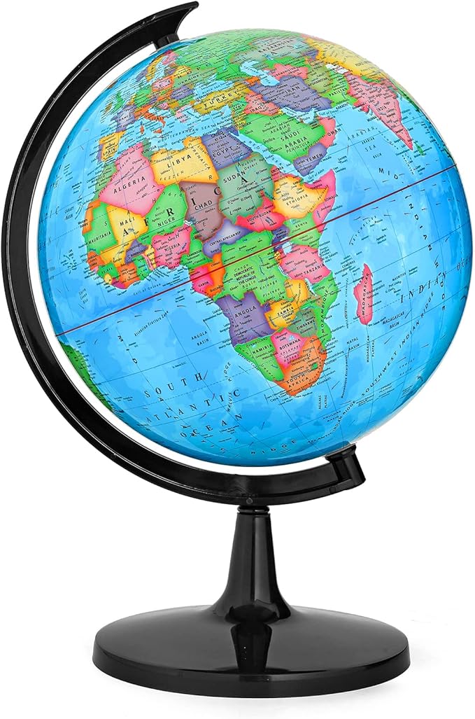 GOCHANGE Globes for Kids, 12in Geography Educational Globe for Students & Teachers, 360° Spinning Globe for Age 8+ Children's Educational Tools & Desk Decorations & Gifts