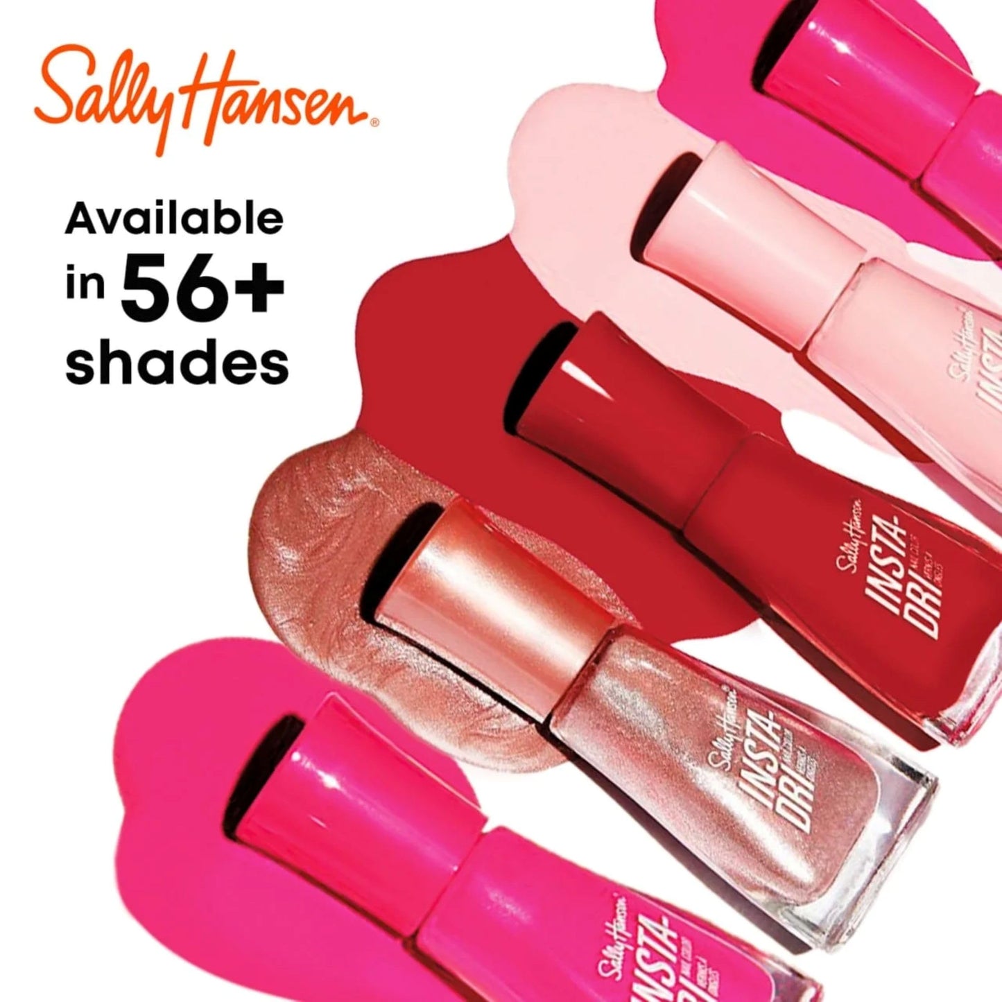 Sally Hansen Insta-Dri, Peachy, Quick Dry, Long Lasting, Streak-Free Shine, Pink Nail Polish