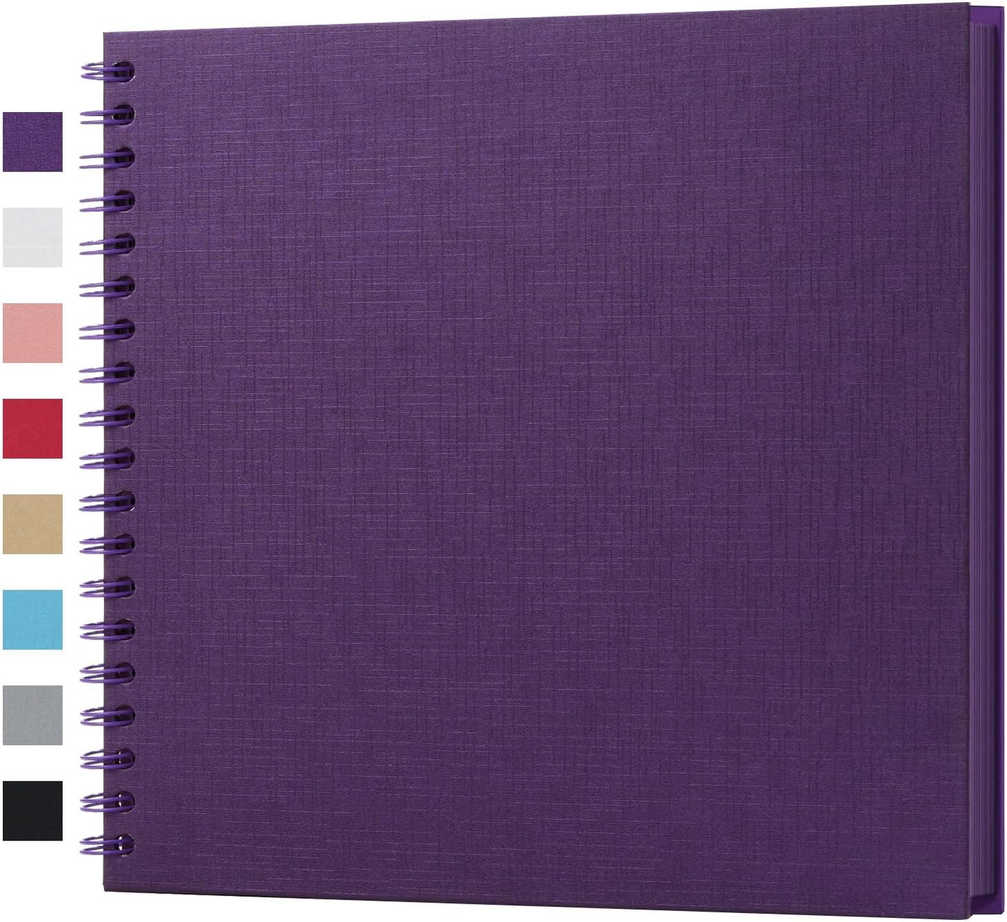 potricher 10 x 10 Inch DIY Scrapbook Album 40 Pages Hardcover Kraft Paper Scrap Book Photo Albums Memory Book for Wedding and Anniversary Family (Purple, 10 Inch)
