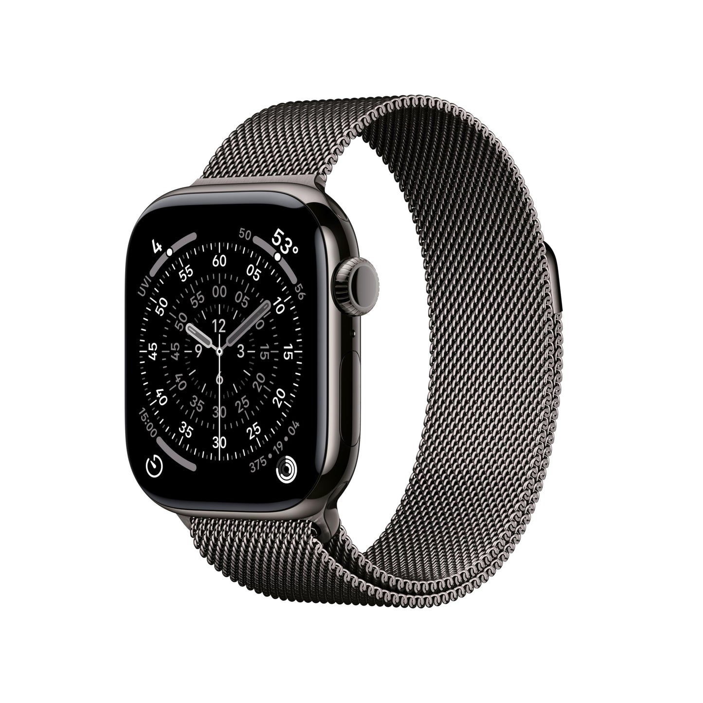 Apple Watch Series 11 [GPS + Cellular 42mm] Smartwatch with Slate Titanium Case with Slate Milanese Loop. Sleep Score, Fitness T