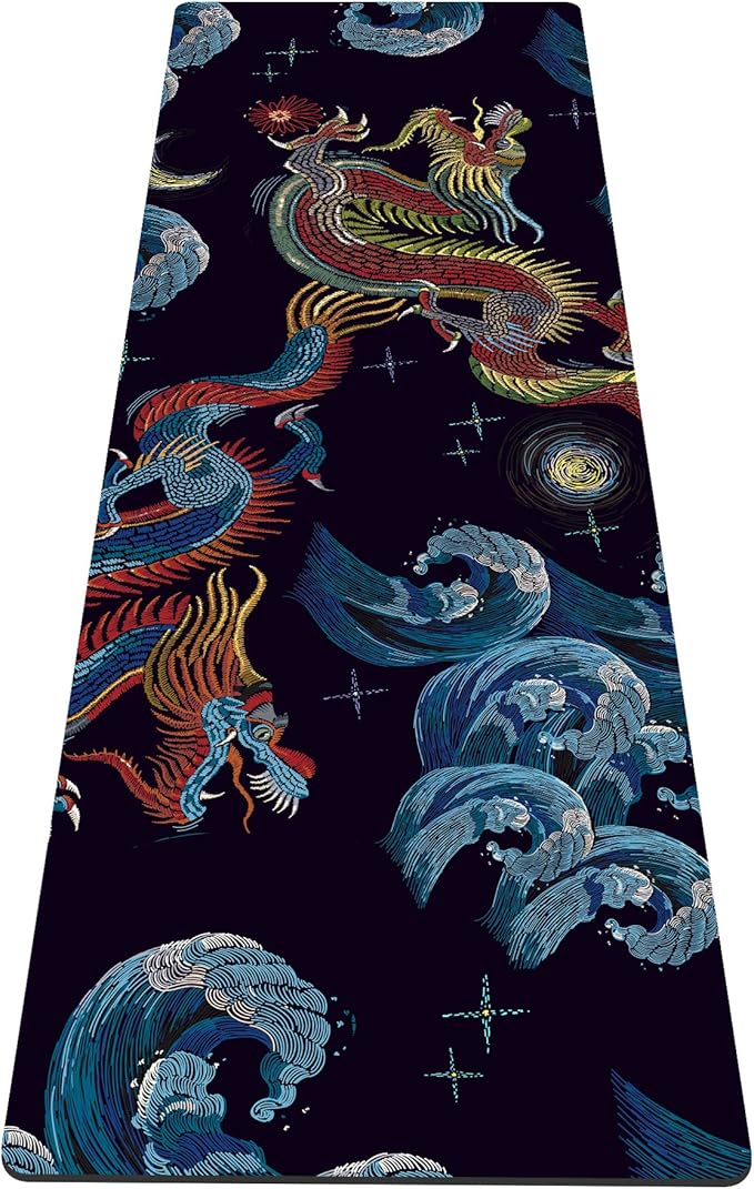 nuveti Yoga Mat Print Extra Thick TPE Non Slip Fitness Exercise Mat with Carrying Bag,72"x24" Extra Thick 6MM Exercise & W...