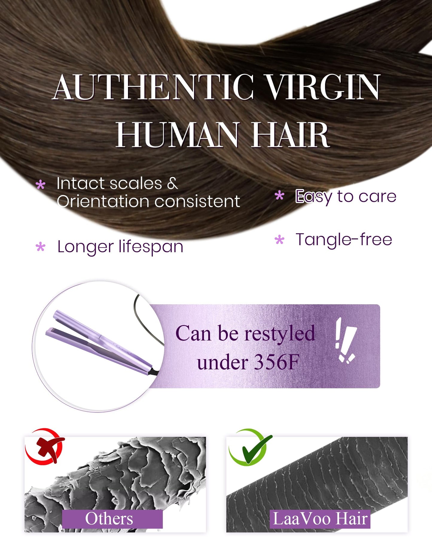 LaaVoo U Tip Hair Extensions Human Hair Brown K Tip Hair Extensions Real Human Hair Medium Brown Ktip Human Hair Extensions 22 I