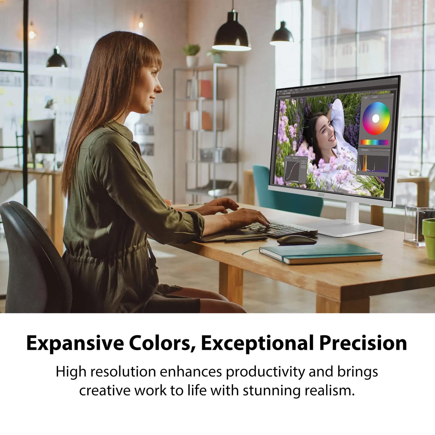 MSI Modern MD272UPHW 27-inch IPS 3840 x 2160 (UHD) Computer Monitor,60 Hz,Adaptive-Synch,Display HDR 400,HDMI,DisplayPort,KVM,VESA Mountable,Height Adjustable,Speaker,White