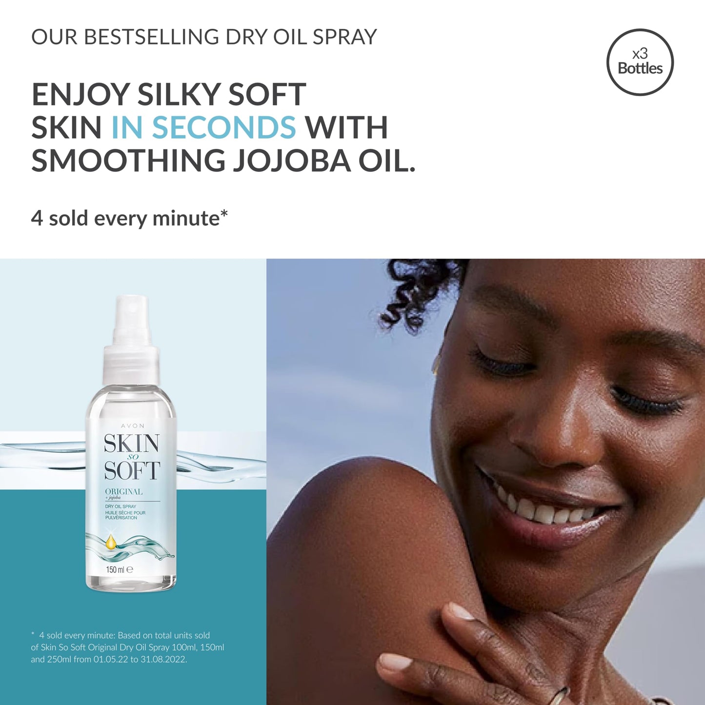 AVON Skin So Soft Original Dry Oil Spray 5 fl.oz (Triple Pack)
