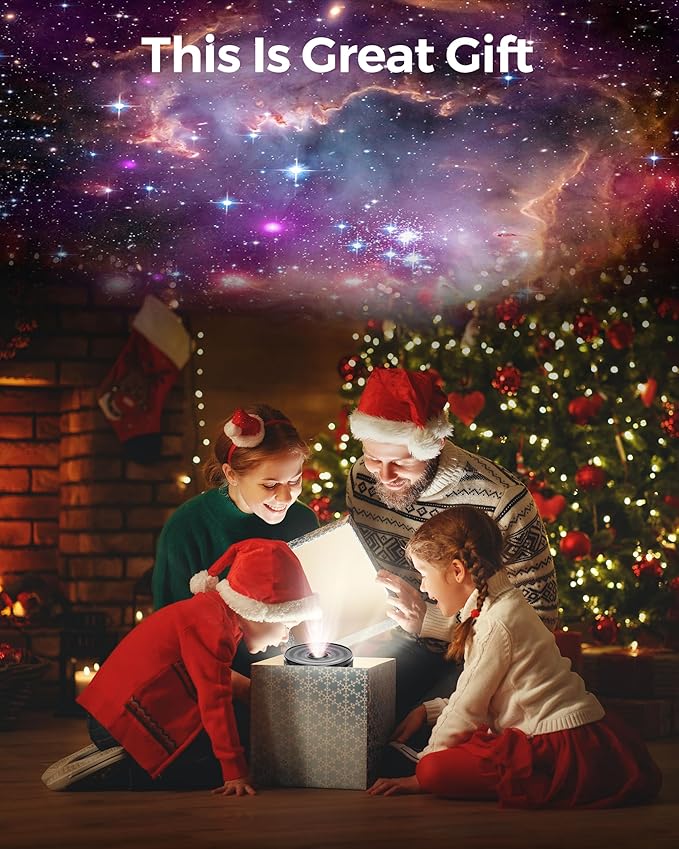 [White Noise] Galaxy Projector - Planetarium Star Projector - Solar System Projector for Kids Bedroom Ceiling Decor - 10 Realistic Nebula丨Timer off Controls 丨360° Rotation