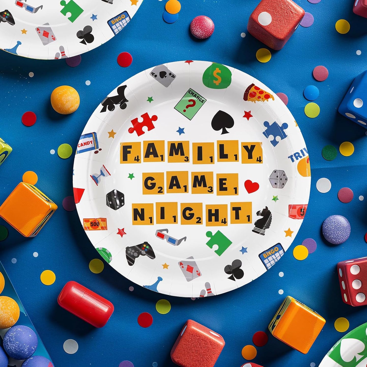 Game Night Party Decorations Set - Fun Game Night Party Plates, Napkins, and Forks for an Exciting Celebration - Disposable Board Game and Family Game Night Party Supplies for Birthdays and Events