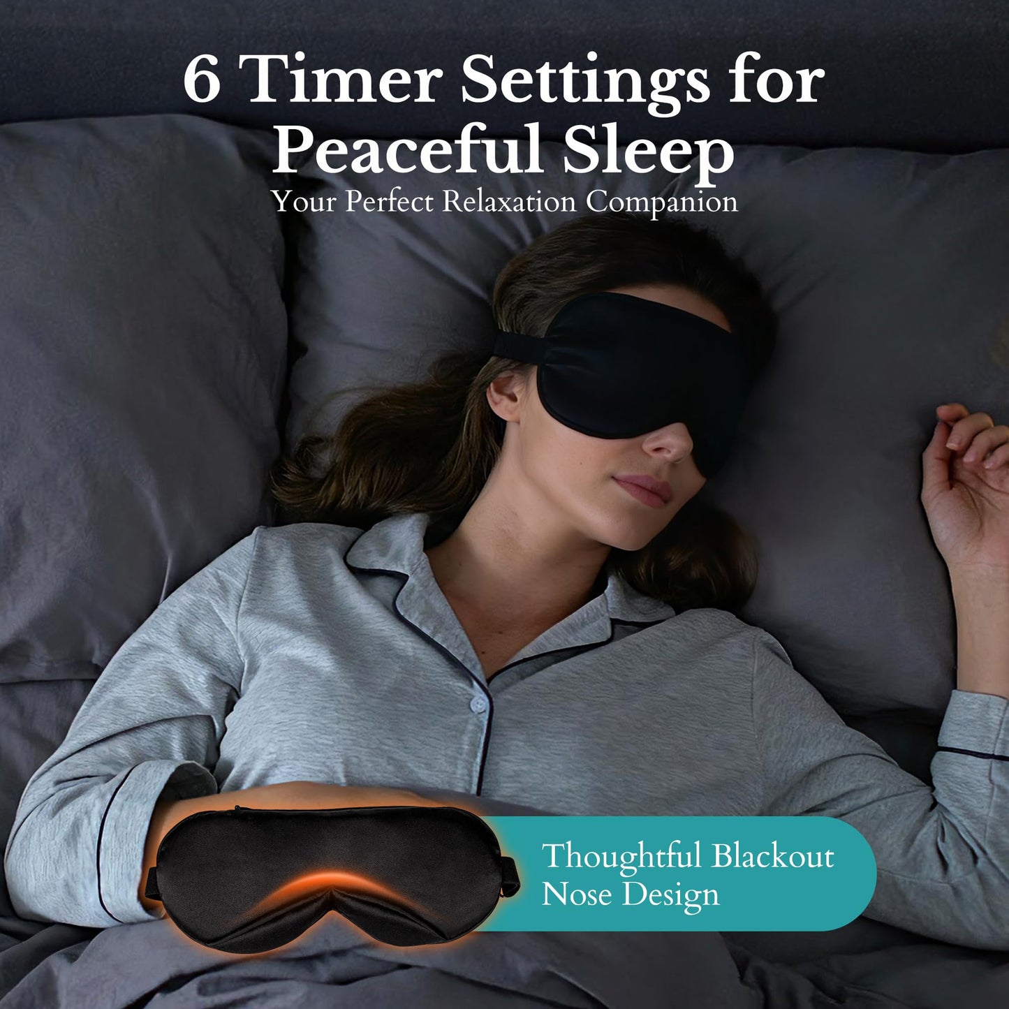 HOTHUGZ Cordless Heated Eye Mask, Silk Warm Eye Compress for Dry Eyes, Eye Relief, Improved Sleep, Washable Eye Heating Pad for Travel, 5 Temp & 6 Timers, 2-in-1 Heated & Cooling Gel Mask(2 Pack