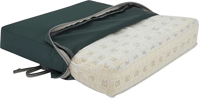 Classic Accessories Ravenna Water-Resistant 23 x 23 x 5 Inch Square Patio Seat Cushion Slip Cover & Foam, Mallard Green, Lounge Chair Cushion
