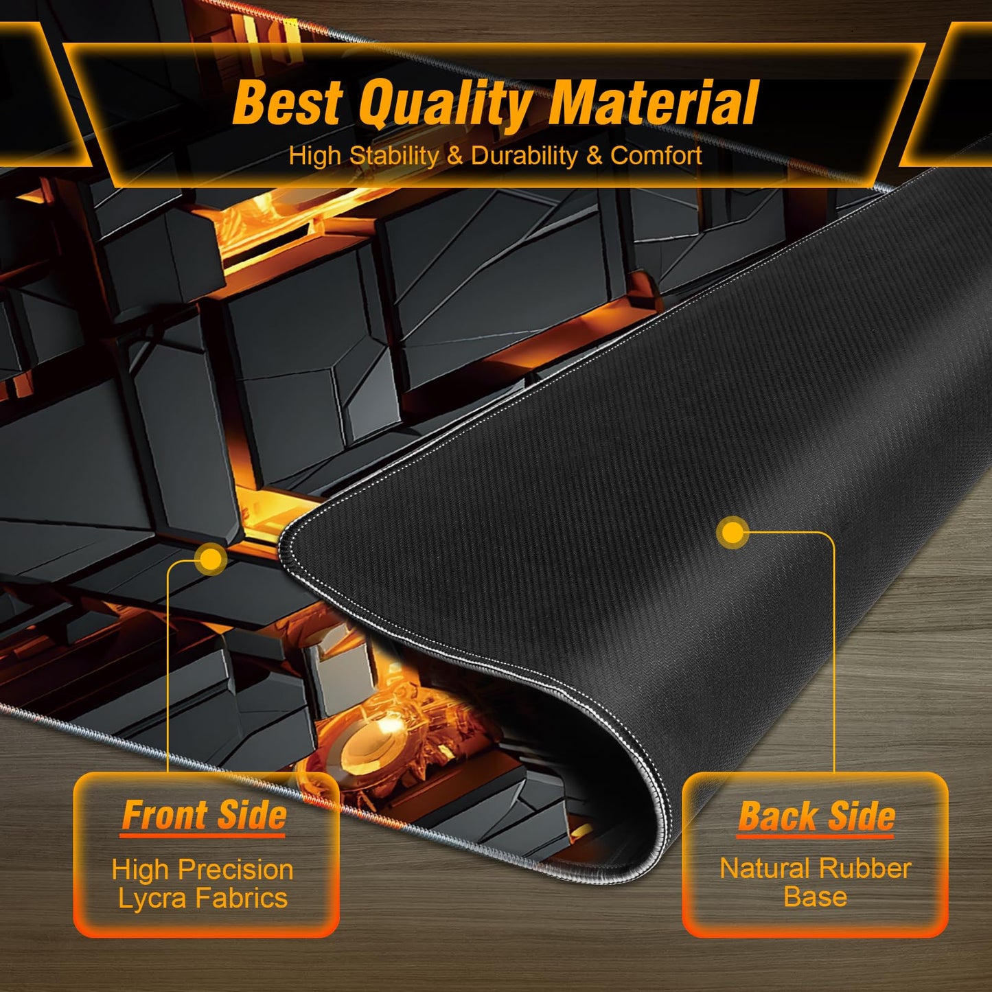 Large Mousepad Gaming, 35.4x15.7in Mouse Pad for Professional Gaming & Comfort Office, Quality Lycra Cloth Extra Large Mouse Pad XXXL, Non-Slip Rubber Base Lightweight Mousepad