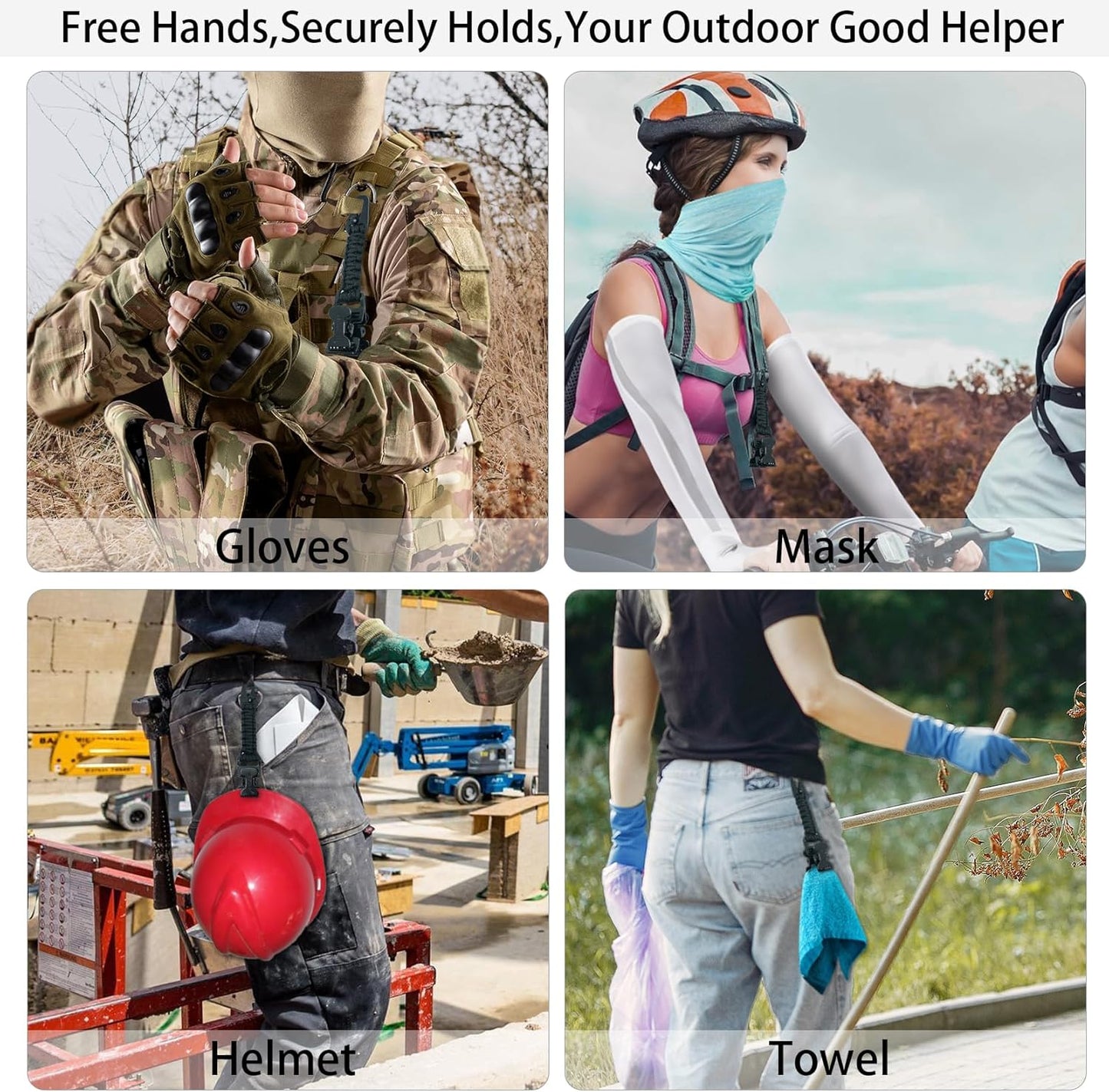 MELOTOUGH Glove Clips Tactical Glove Clip Paracord Work Glove Clip Holder with 2 Alligator Clips for Tactical Backpack,Tool Belt,Outdoor Accessory