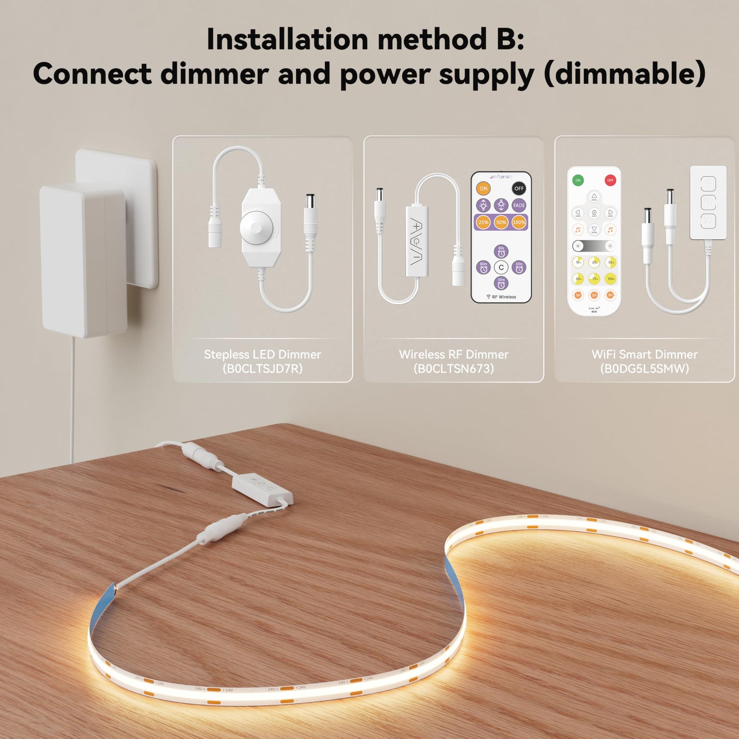 Miwise Cob Led Strip 32.8Ft/10M Cri 90+ Warm White 2700K High Lumen Super Bright Flexible Dc24V Led Tape Light For Cabinet Home Office Diy Lighting Projects(Adapter&Controller Not Included)